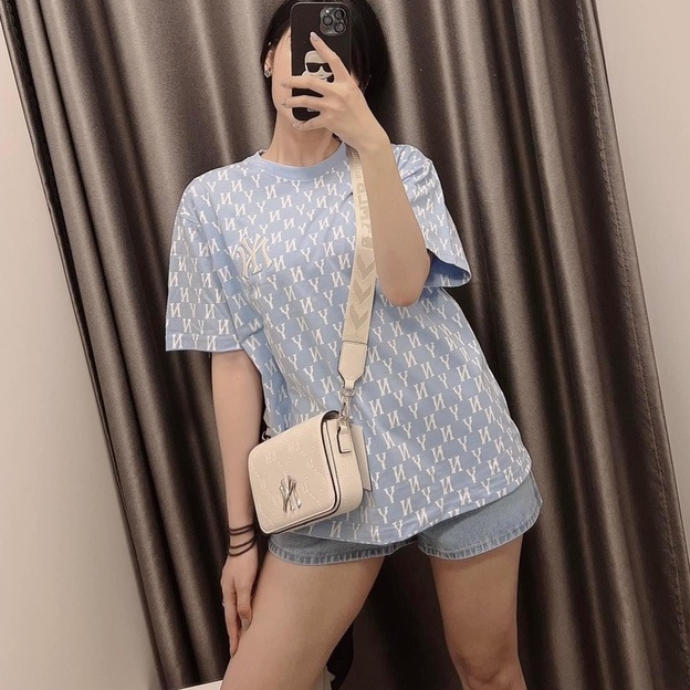 XANH - Áo Phông Cổ Tròn MLB Tee New York VNXK - ÁO THUN NY HÀNG XUẤT DƯ