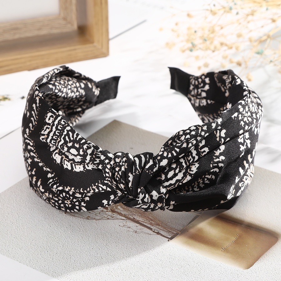 Cài tóc bản rộng thắt nút họa tiết kẻ sọc phong cách Hàn Quốc năng động cho nữ