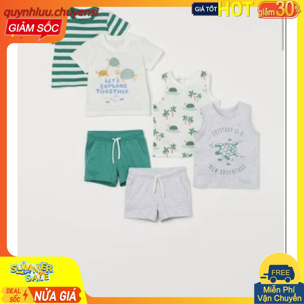 BT86 - SET 2 BỘ SÁT NÁCH XANH GHI CON RÙA BÉ TRAI