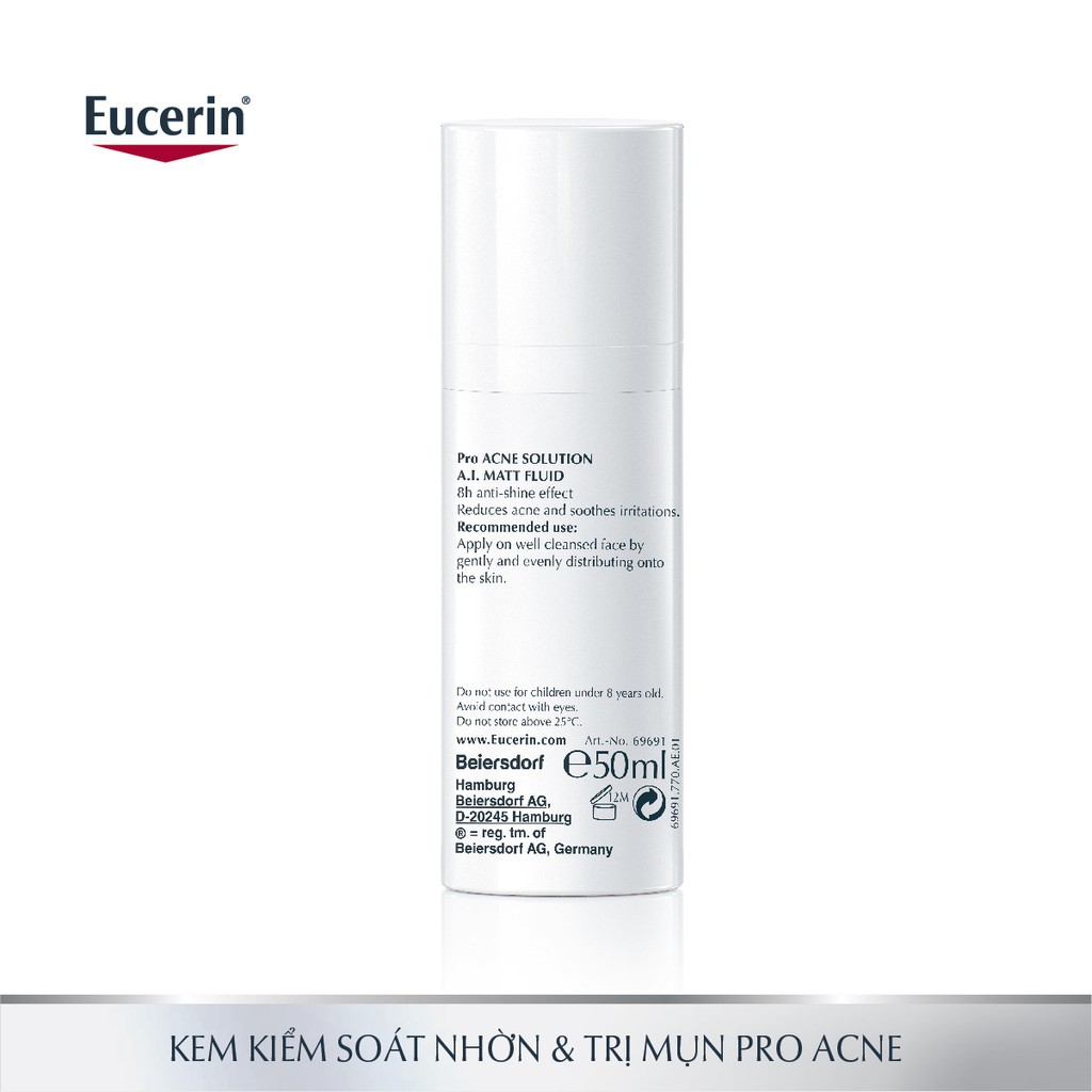 Kem dưỡng ẩm Eucerin cho da dầu, ngừa mụn - Eucerin ProAcne A.I Matt Fuild 50ml