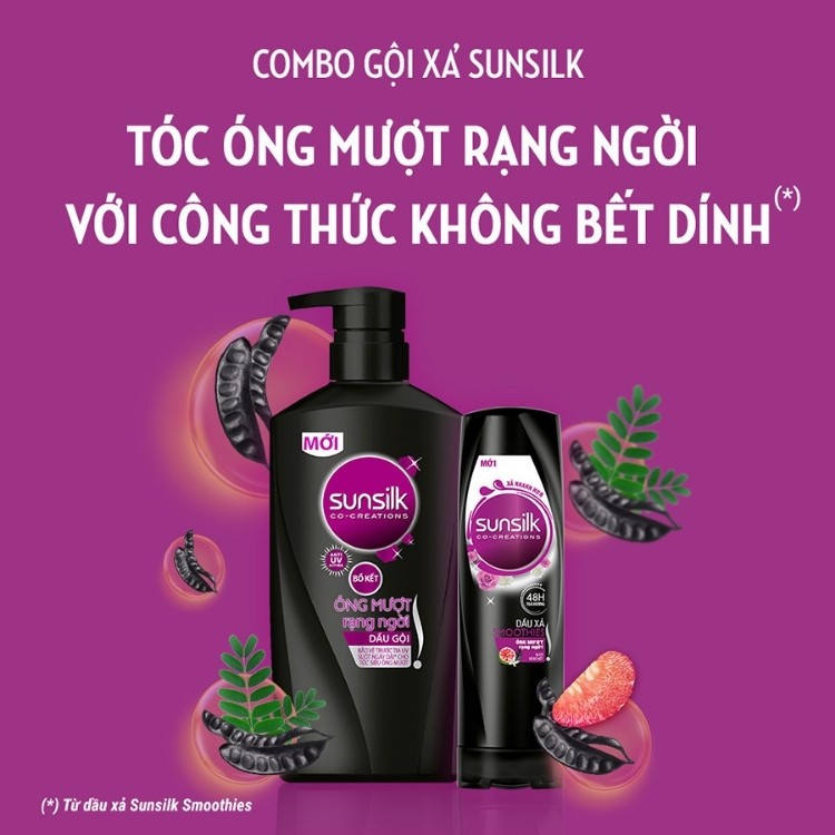 Dầu gội Sunsilk mềm mượt diệu kì chai vàng đen 900gr