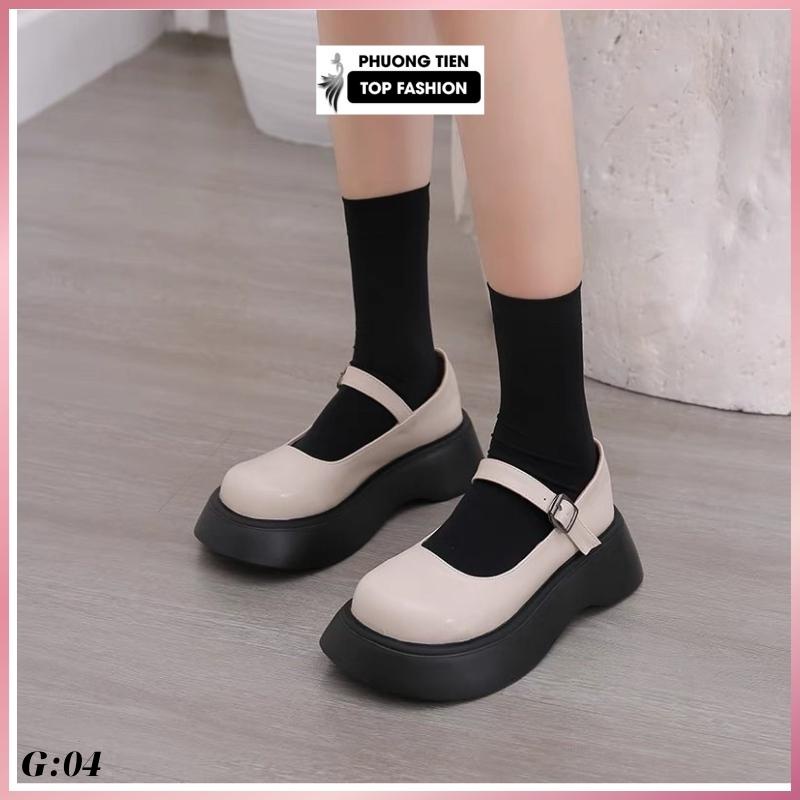 Giày bốt nữ ,Giày nữ Lolita dây cài 5cm kiểu dáng hàn quốc.topfashion G04