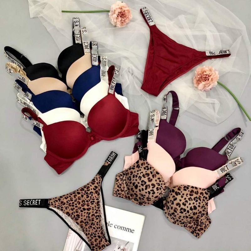 bộ lót Victoria's đính đá nâng ngực-set bộ trơn nâng ngực | BigBuy360 - bigbuy360.vn