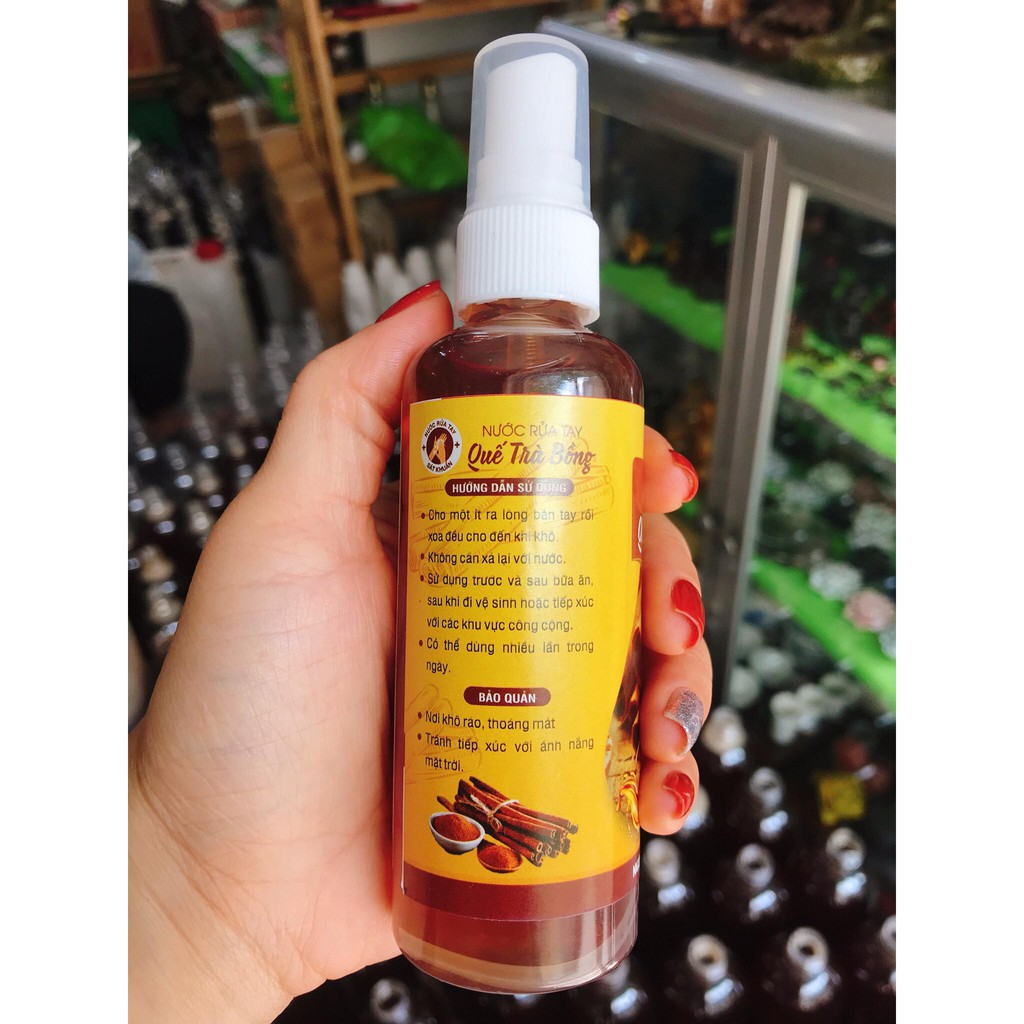 Nước rửa tay khô quế Trà Bồng Quảng Ngãi 100ML sạch khuẩn khô nhanh thơm lâu hương quế đã được kiểm nghiệm an toàn | BigBuy360 - bigbuy360.vn