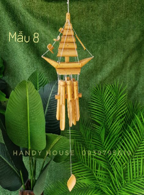 Chuông gió bằng tre nứa mang lại bình yên, gần gũi thiên nhiên