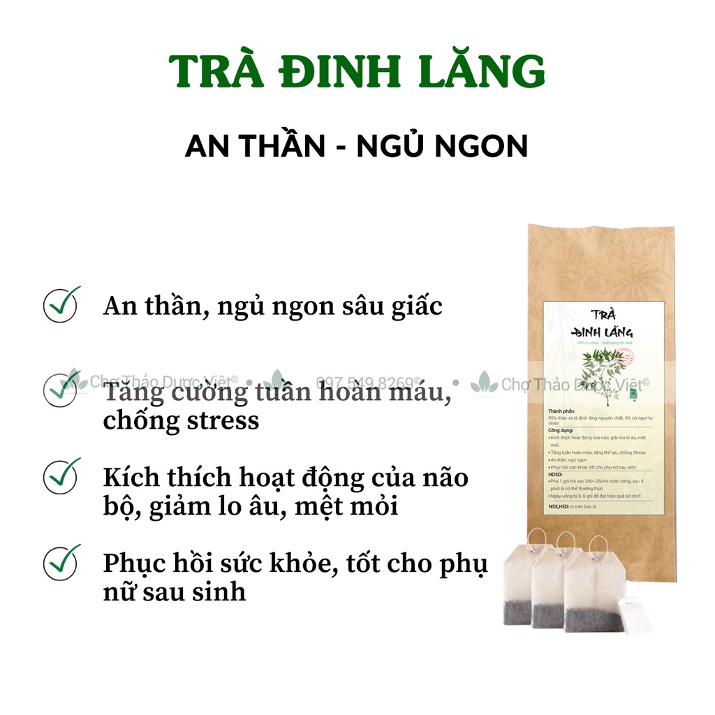 Trà đinh lăng túi lọc  - Chợ Thảo Dược Việt