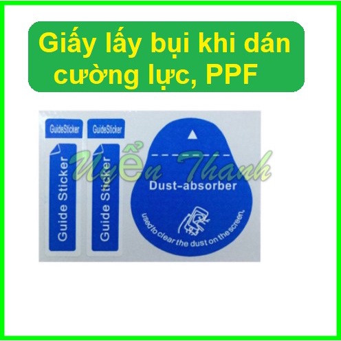 Bộ 5 miếng Sticker giấy lấy bụi, hít bụi hỗ trợ dán cường lực