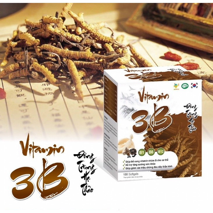 Vitamin 3B Đông Trùng Hạ Thảo – Bổ Sung Các Vitamin Nhóm B – Giúp Ăn Ngon Ngủ Tốt – Giảm Đau Dây Thần Kinh – Hộp 100V