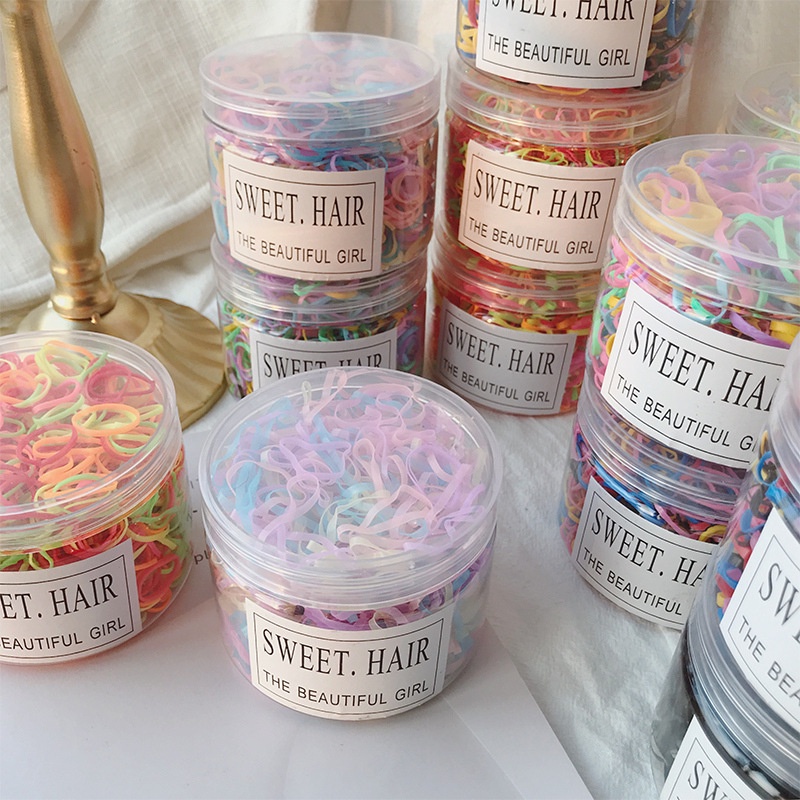 Set 500 Thun Cột Tóc Sử Dụng Một Lần Không Đau Cho Nữ