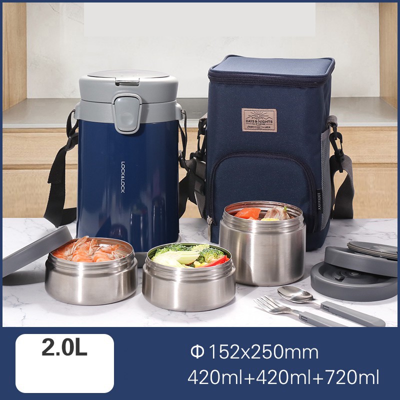 Bộ Hộp Cơm Giữ Nhiệt Lock&Lock Easy Take Lunch Box LHC8034-LHC8039 (2000ml)