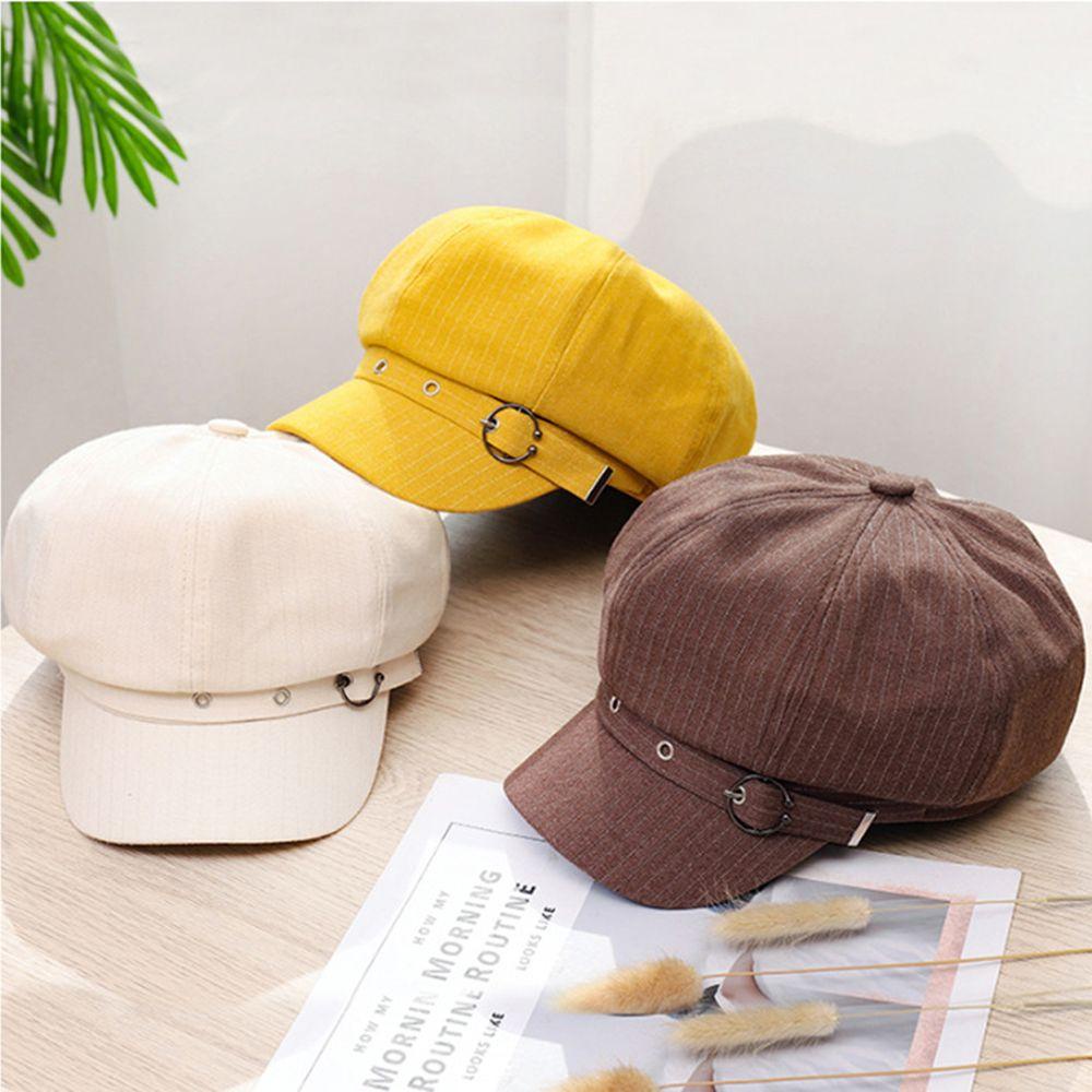 Mũ Beret 2life Vải Cotton Màu Trơn Phong Cách Retro Hàn Quốc Thanh Lịch
