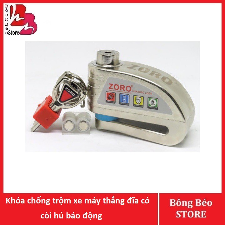 Khóa chống trộm xe máy thắng đĩa có còi hú báo động