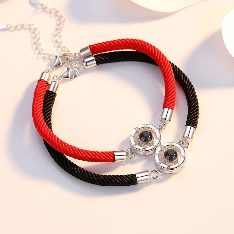 [Bán Chạy] [Vòng Tay Dây Bện Mặt Hình Chữ I Love You &quot;100 Ngôn Ngữ Phong Cách Bohemian Hàn Quốc Cho Cặp Đôi] [Trang Sức Nam Nữ]