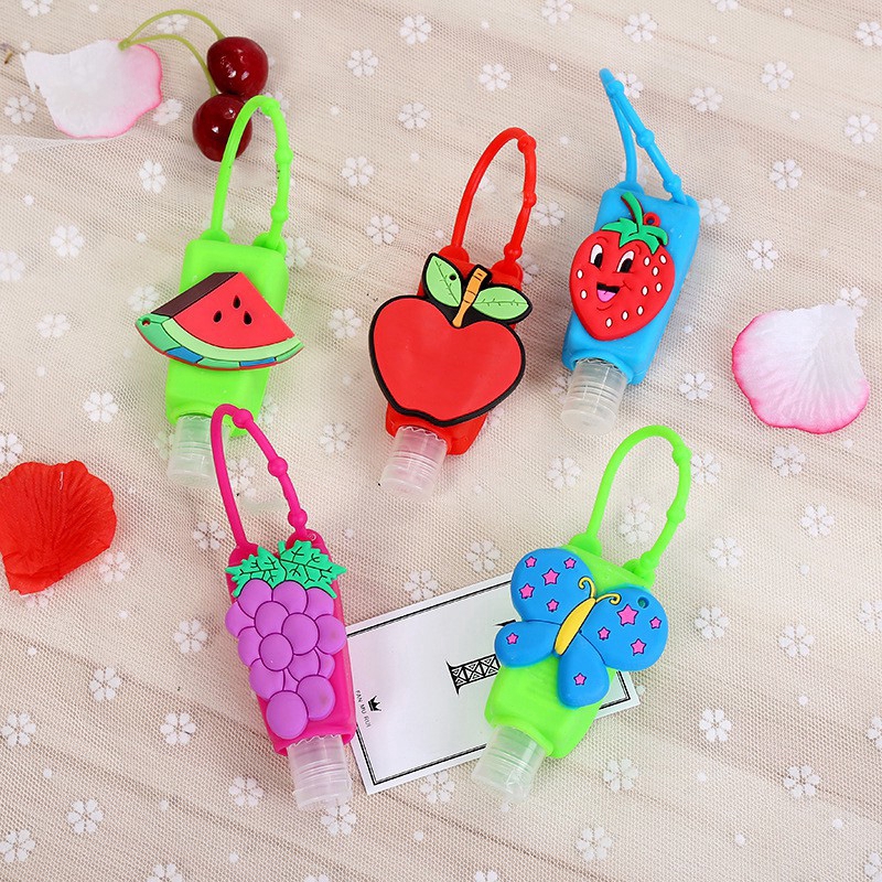 [Hàng mới về] Chai đựng nước rửa tay rỗng bằng silicone thiết kế hoạt hình đáng yêu tiện lợi dành cho bé