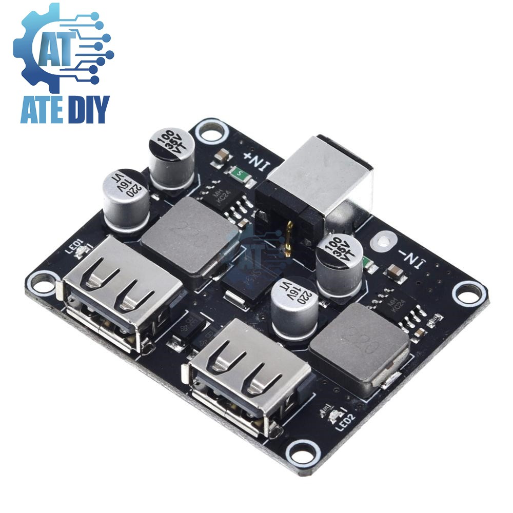 Mạch Hạ Áp BUCK 6-32V Xuống 5V Hỗ Trợ Sạc Nhanh QC3.0 2 Cổng USB