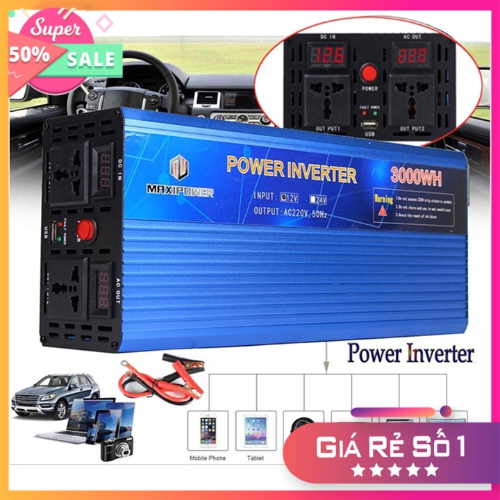 Bộ Biến Điện 12V Lên 220V 3000W