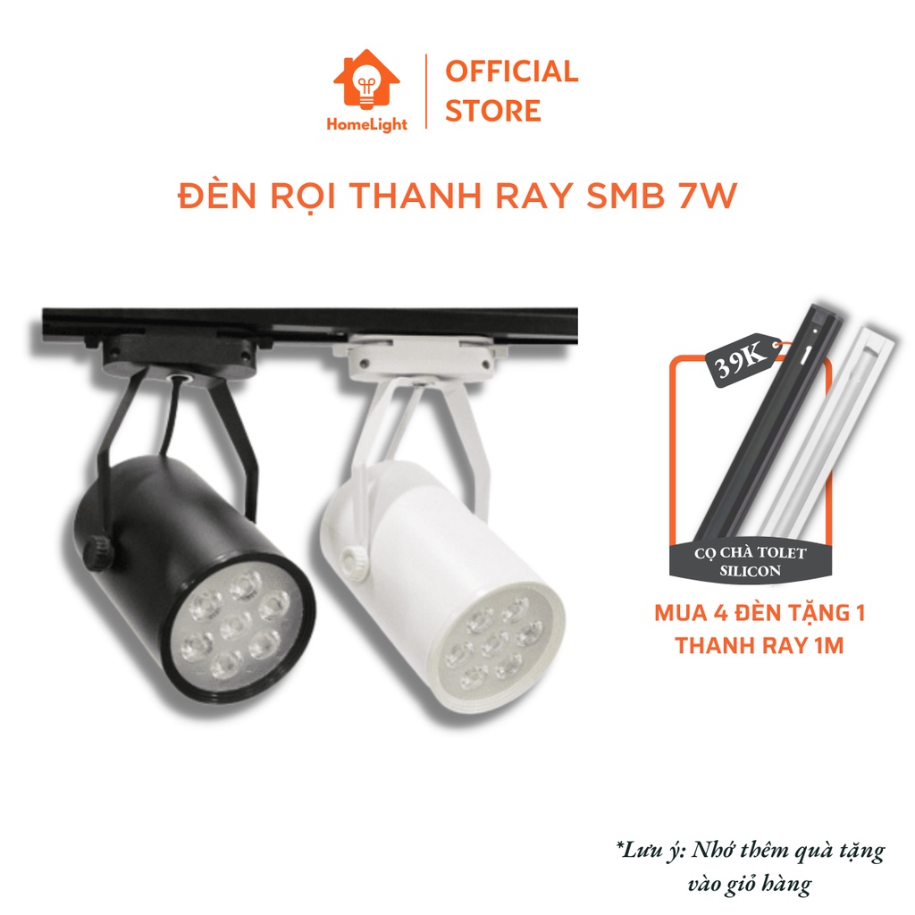 Đèn rọi thanh ray mắt trâu SMD HomeLight 7W hai màu ánh sáng trắng, vàng hai màu giá rẻ bảo hành đổi mới 12 tháng