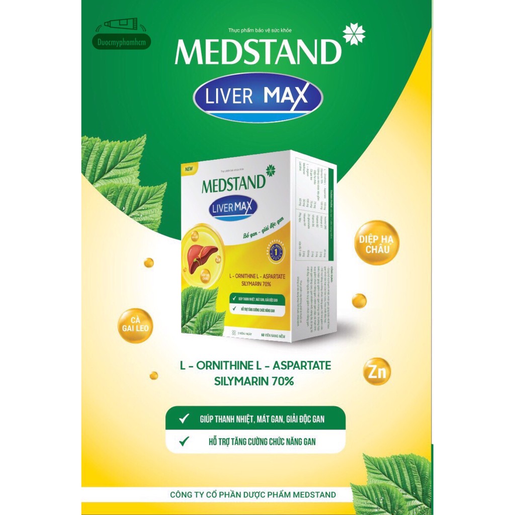 Viên Uống Bổ Gan, Giải Độc Gan Medstand Liver Max- Hộp 60 Viên
