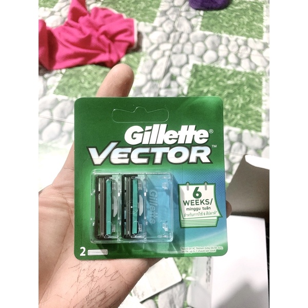 Combo 2 Lưỡi Cạo Râu Kép Gillette Vecter Thái Lan.Hàng Chuẩn Công Ty