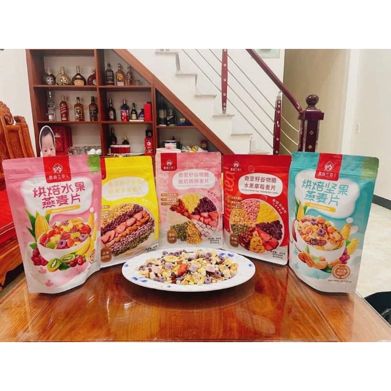 NGŨ CỐC SỮA CHUA QUESHANLANTING - NGŨ CỐC ĂN KIÊNG , GIẢM CÂN MIX HẠT , TRÁI CÂY SẤY - LÙN CON FOOD