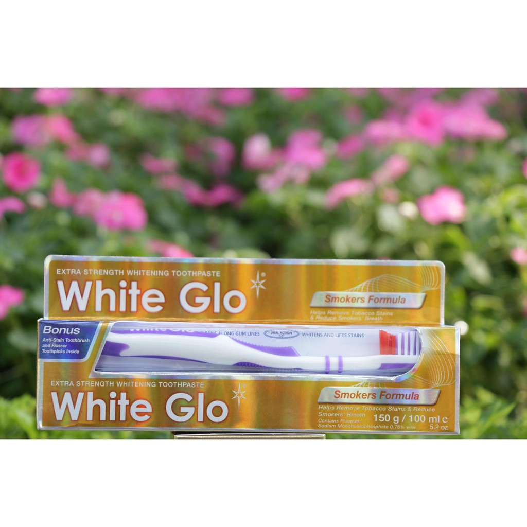 Kem Đánh Răng White Glo Dành Cho Người Hút Thuốc  150gr _ Smoker Formula Whitening Toothpaste