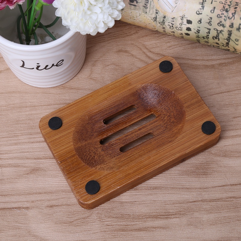 Khay Giá Đỡ Xà Phòng Bằng Gỗ Tre Tự Nhiên Cho Phòng Tắm