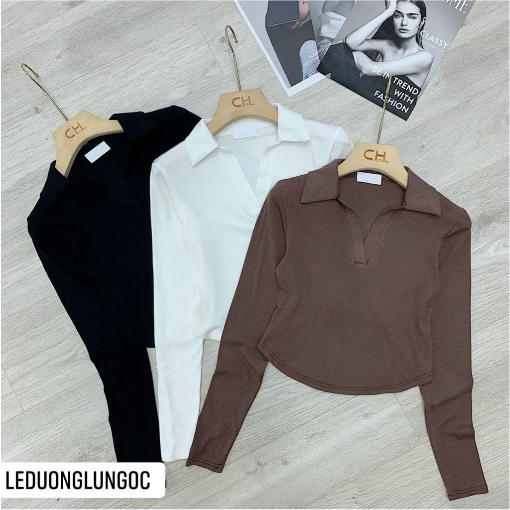 Áo Len Tăm Cổ Bẻ Cao Cấp Đủ Màu Dễ Phối Đồ - LOLY Store CD025