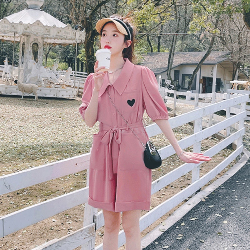 Bộ Áo Liền Quần Lưng Cao Ống Rộng Thời Trang Mùa Hè Mới Cho Nữ