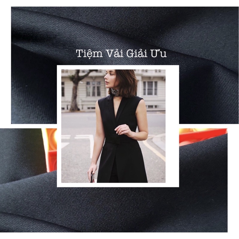 Vải chéo hàn đen - Khổ 1,5m