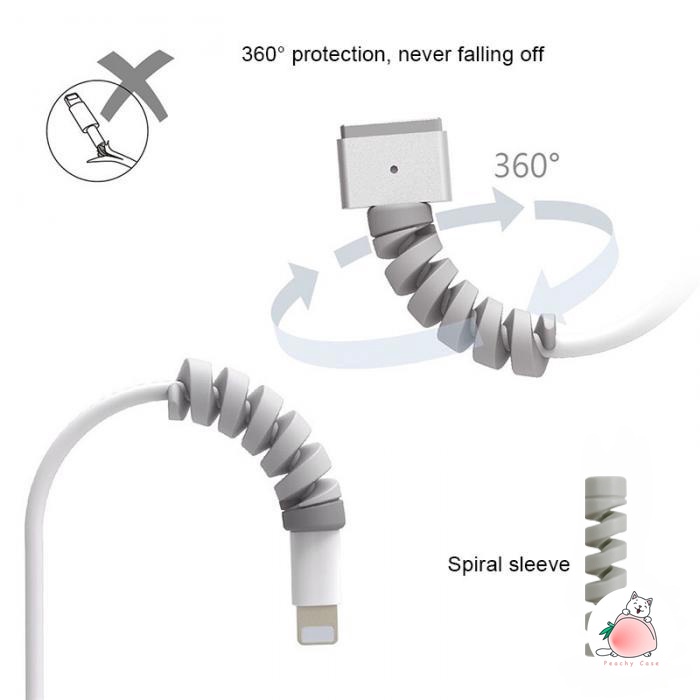 Set 4 phụ kiện bảo vệ cáp sạc/tai nghe hình xoắn ốc bằng silicon chống đứt