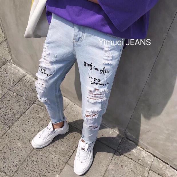 🌸 11.11 👉ĐỈNH XẢ [MIỄN SHIP]Quần JEAN Nam rách . Mã N15 . Size 27-34 Xịn . . 👈 🌸