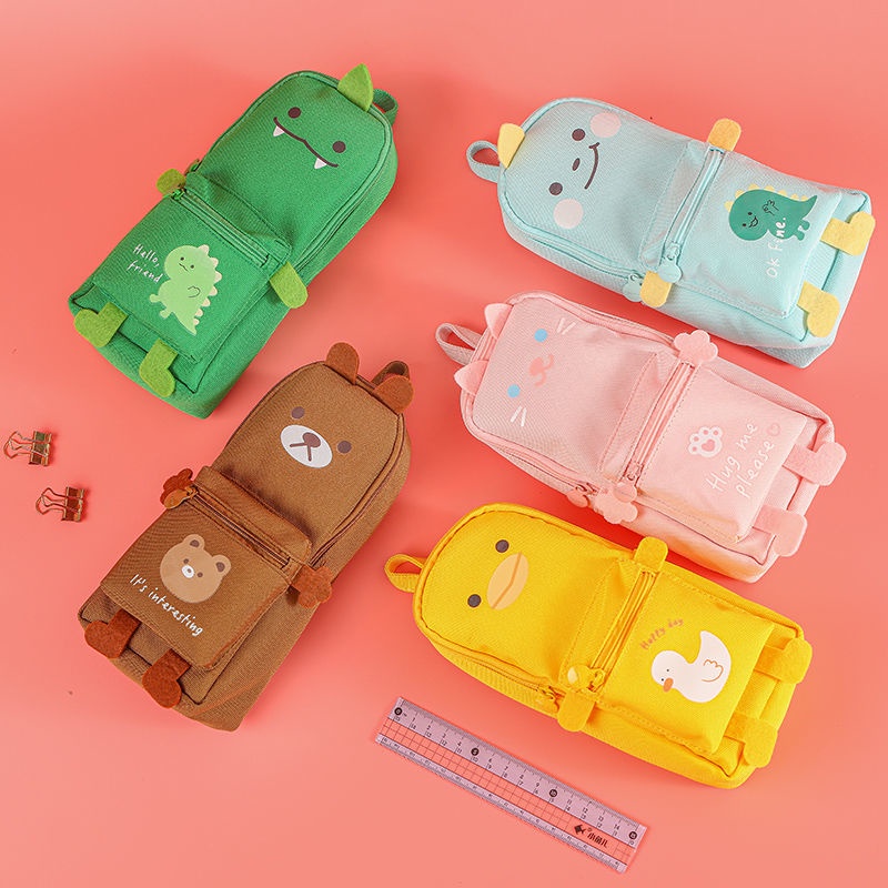 Túi Đựng Bút Bằng Vải Canvas Cỡ Lớn Đa Năng Phong Cách Hàn Quốc Cho Học Sinh Ốp