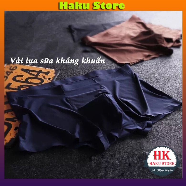 Combo 3 quần lót đùi Nam Boxer thun lạnh Nhật Co dãn 4 chiều, Quần sịp đùi Nam Boxer thun lạnh  cao cấp không đường may