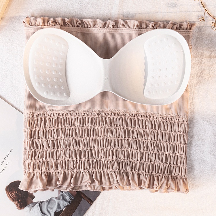 DUNEA Áo Hai Dây Vải Lụa Mát Xếp Ly Có Đệm Ngực Thời Trang Quyến Rũ Cho Nữ