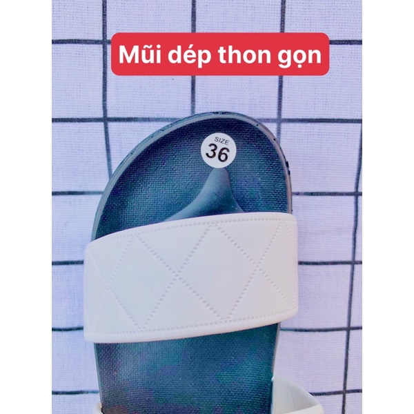 Dép lê nữ quai ngang kiểu quai chéo đế bánh mì cao 3 phân kiểu 2 quai da in chìm đẹp thời trang-giày dép 97