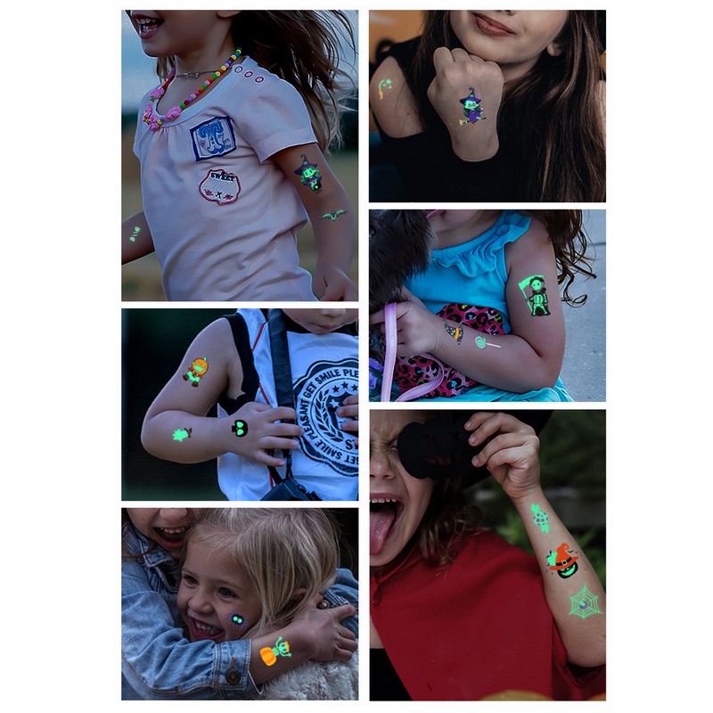 Hình Xăm Dán Tạm Thời Họa Tiết Halloween Phát Quang Độc Đáo dreamdiary