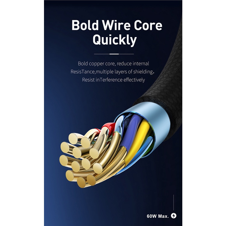 Cáp sạc 2 đầu Mcdodo PD 60W Type-C/iPhone thích hợp cho