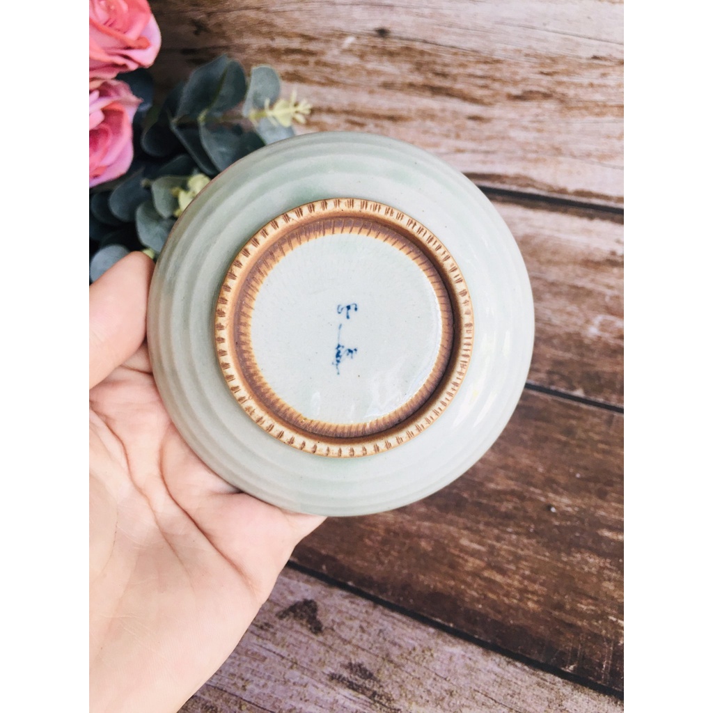GỐM NHẬT - SET LY VÀ CHÉN CẠN HOA TRÀ ĐỎ XINH