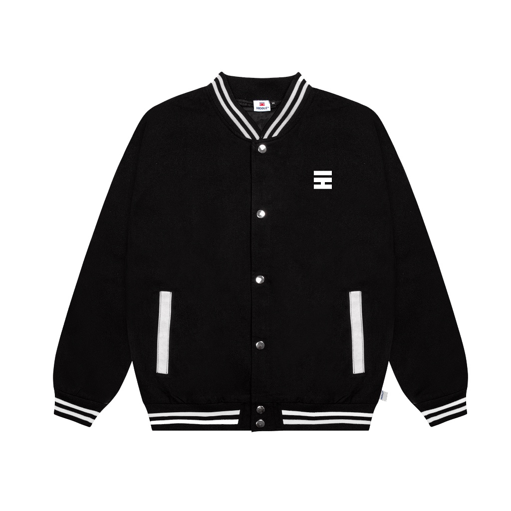 Áo khoác nam bomber Varsity vải kaki 2 lớp dày dặn nút bấm chắc chắn HIDDLE 266212
