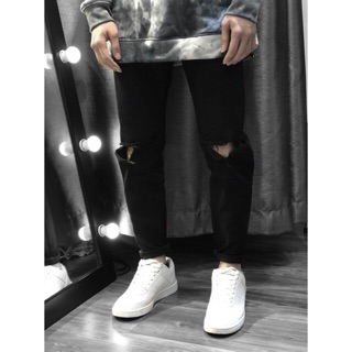 Quần jeans đen rách gối NP16 Brocode