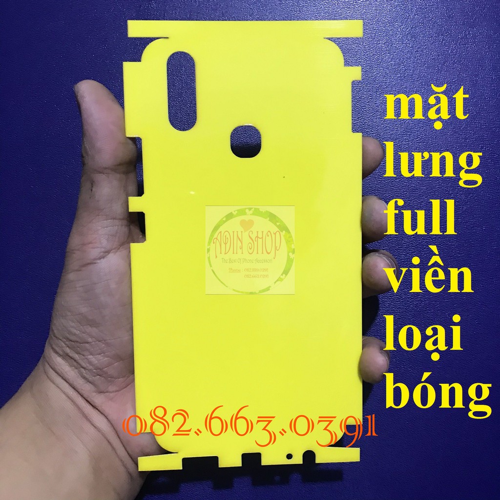 Dán ppf Vivo Y11 loại nhám , bóng dành cho màn hình mặt lưng, mặt lưng full viền