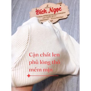 Áo Len Tăm Phủ Lông Thỏ Cổ 3 Phân Hàng QC