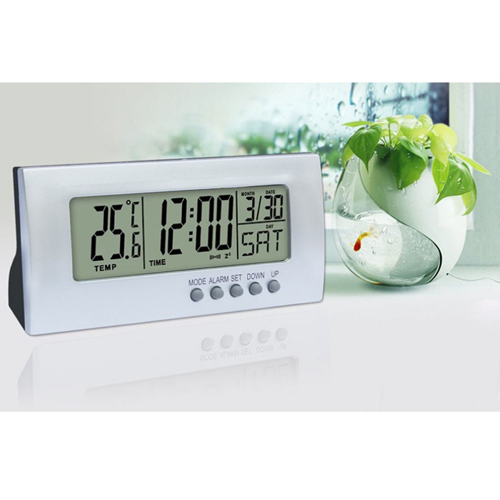 Đồng Hồ Báo Thức Đèn LED H / 23H Và C / F Đo Nhiệt Độ