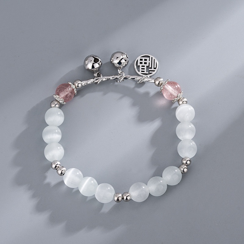 [Hàng Mới Về] Lắc Tay Đính Đá Opal Màu Trắng Phong Cách ins Mát Mẻ Thời Trang Mùa Hè Cho Nữ