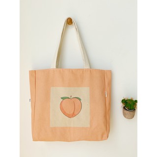 [Hình chụp thật] Túi Tote Túi Vải Leo Canvas Đào Cam