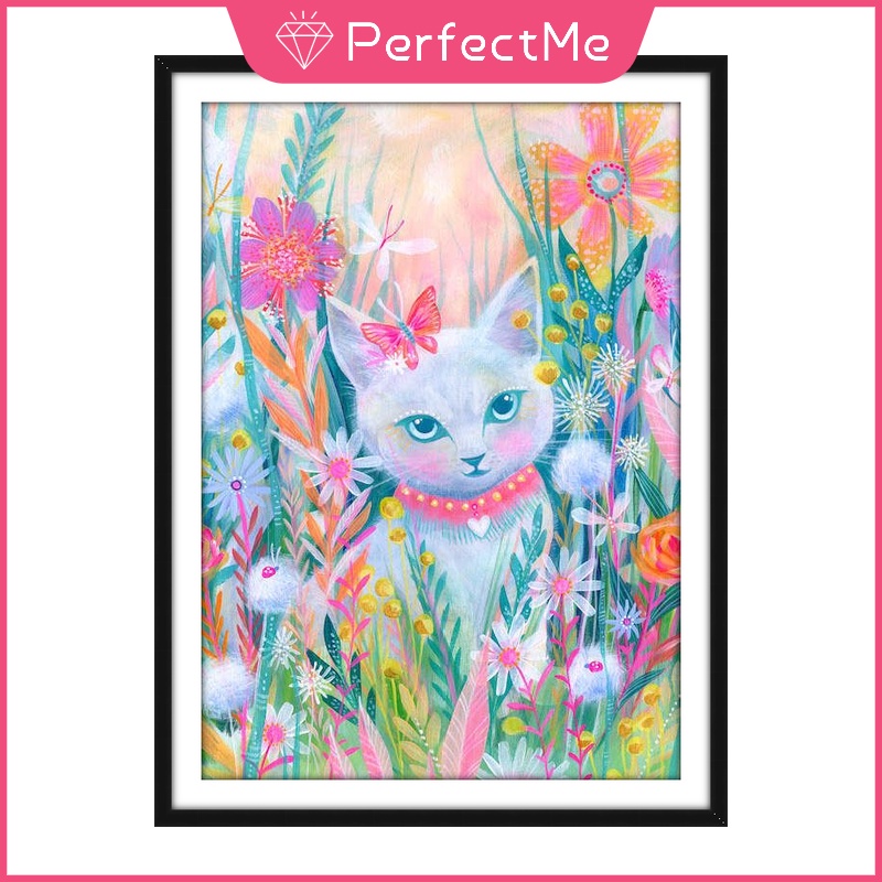 Bộ Tranh Đính Đá 5D Tự Làm 30 X 40Cm Hình Mèo Nhiều Màu Trang Trí Nhà Cửa