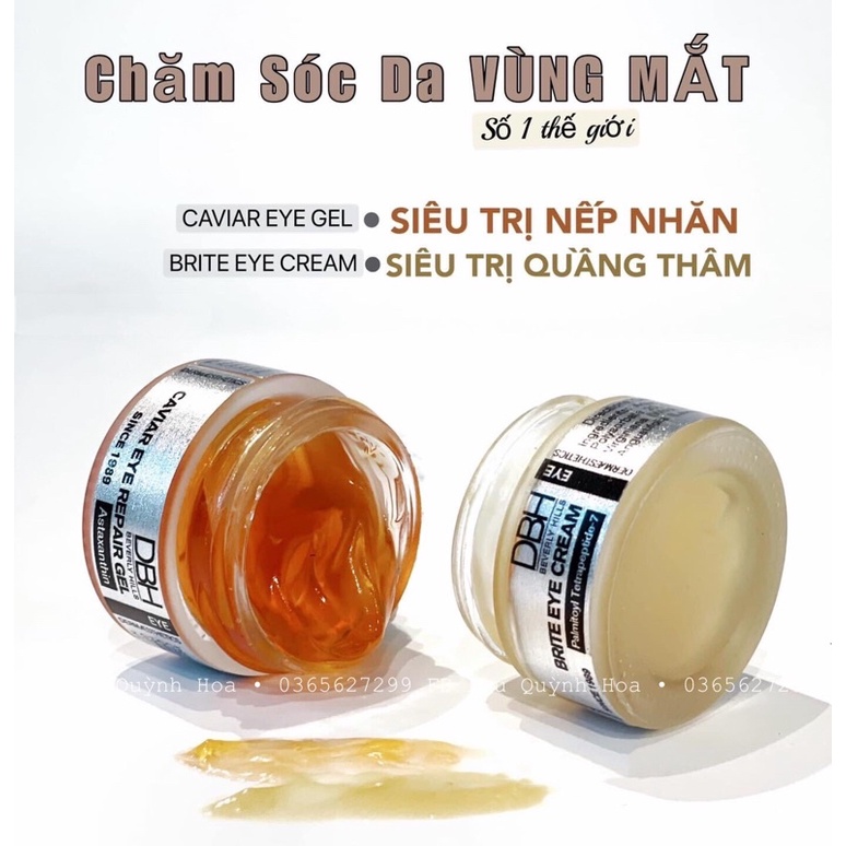 Kem mắt DBH Brite Eye Cream &amp; Caviar Eye Repair Gel 14g