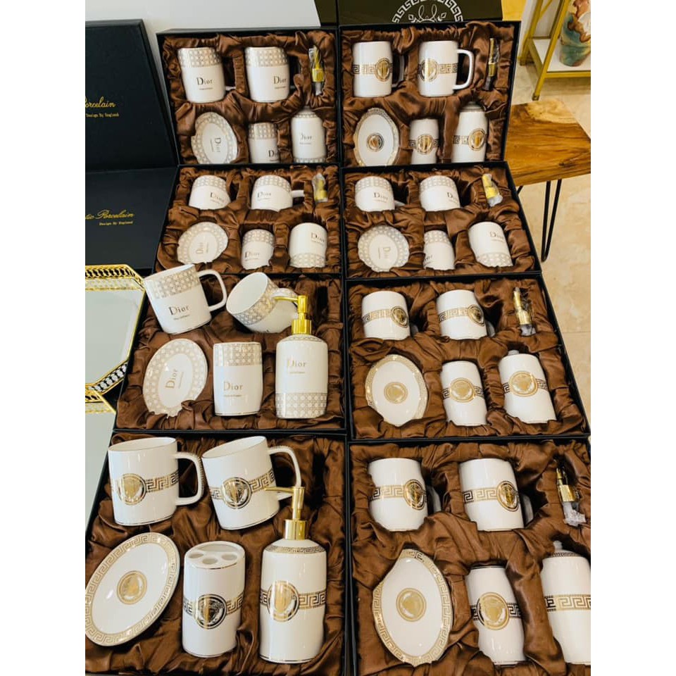 Set Decor nhà tắm Versace mạ vàng cao cấp