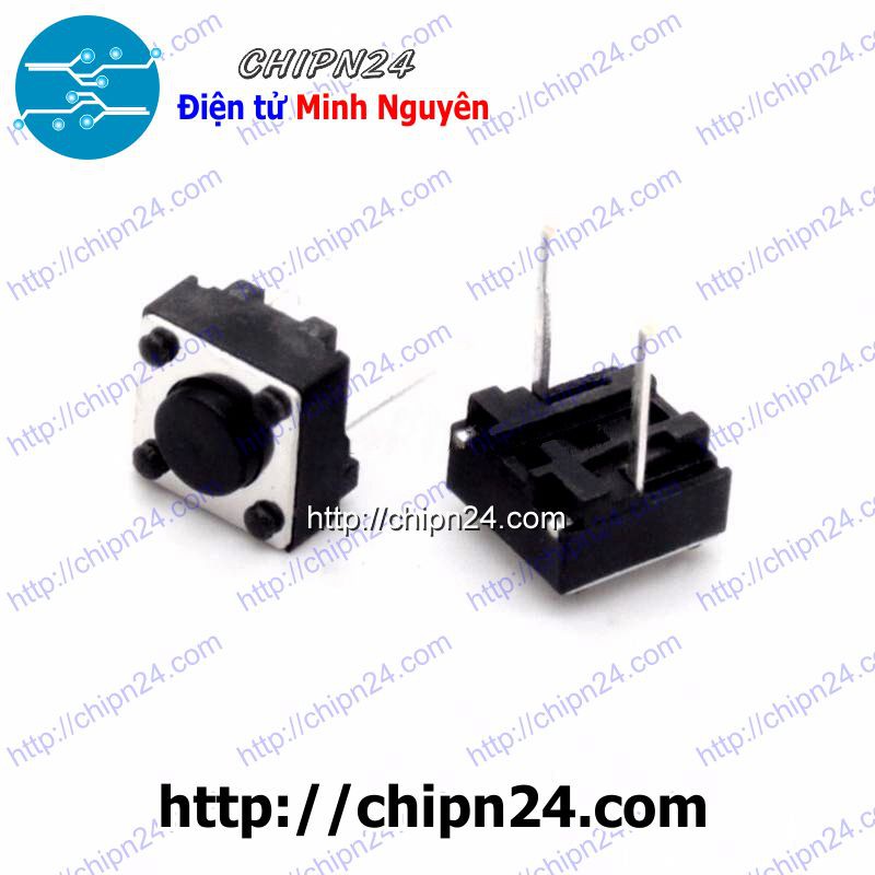 [10 CÁI] Nút nhấn 2 chân 6x6x4.3mm DIP