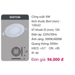 Đèn led âm trần 9w Duhal